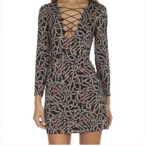 NWT SALONI Nurul Floral Print Liquorice Jasmine Mini Dress - Size 6